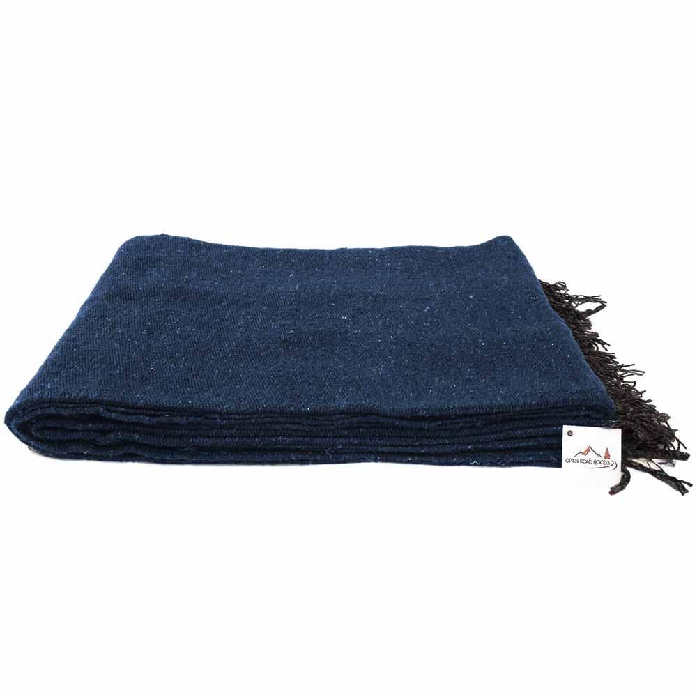Solid Slate Blue Mexican Blanket