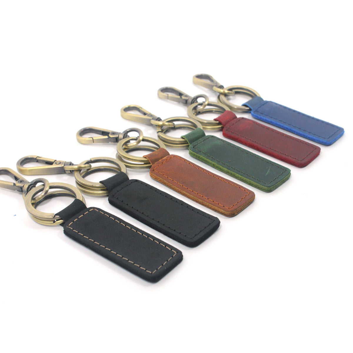 Leather Keychain, Geniune Leather Keychain: Black