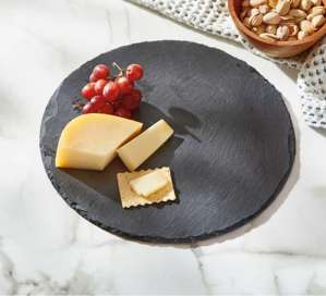Slate Round Serving Board Black Everyday