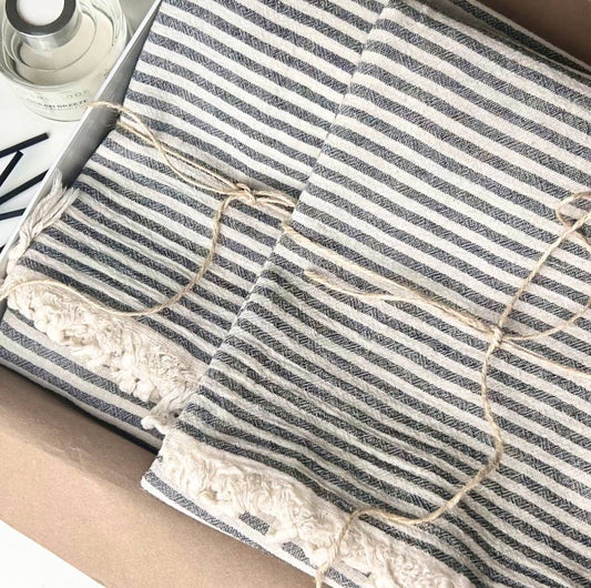 Fresh Natural Turkish Towel : Black