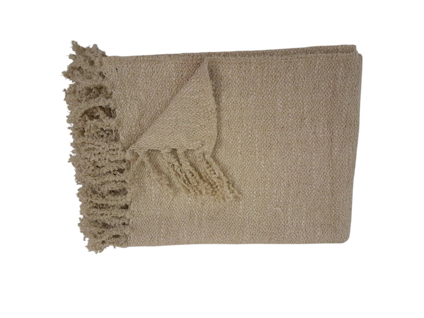 Cotton Handloom Weave Solid Throw Blanket