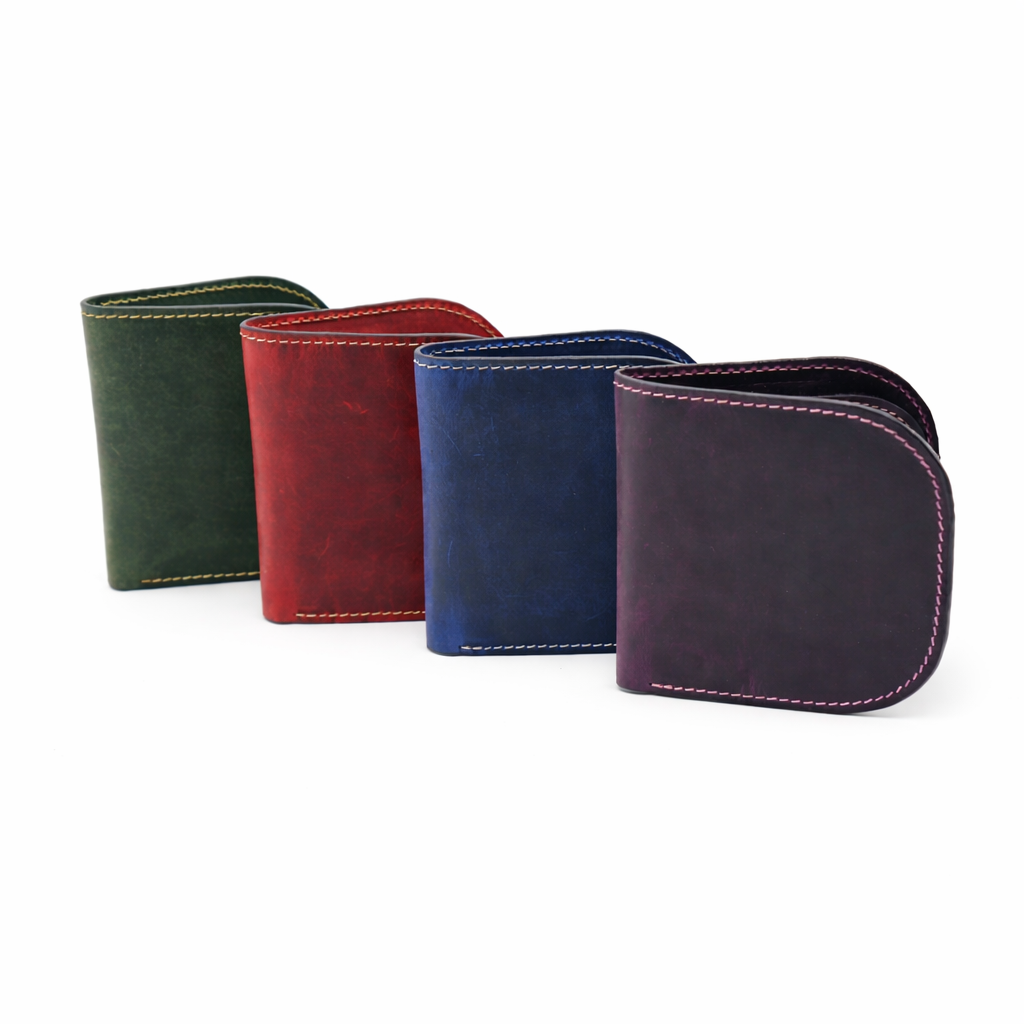 Genuine Leather Minimalist Wallet for Women: Green
