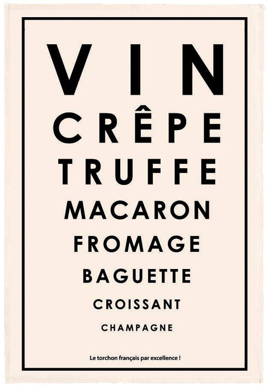 Tea towel Test French Specialties Ecru 48 X 72