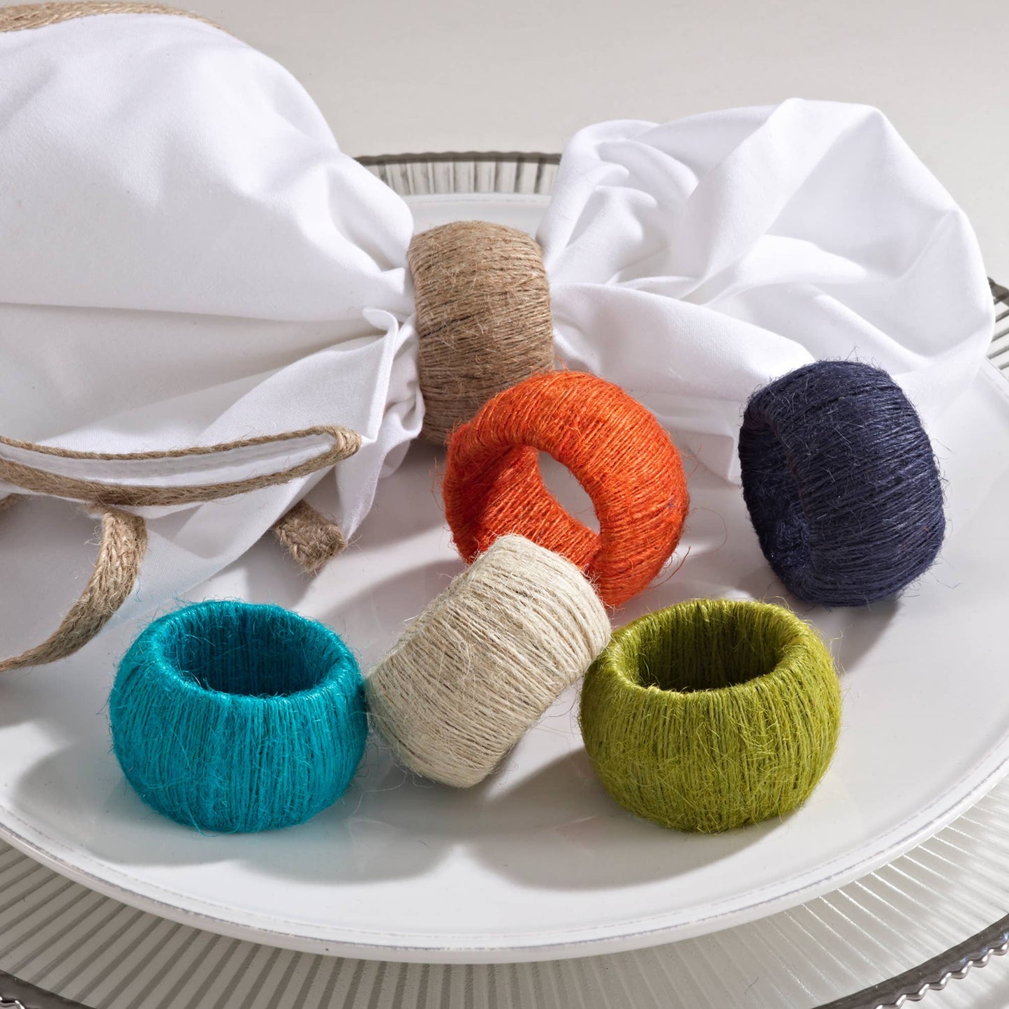 Jute Napkin Ring - Set of 4: Natural