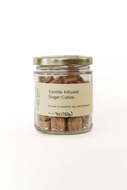 Vanilla Infused Sugar Cubes- Jar 4oz
