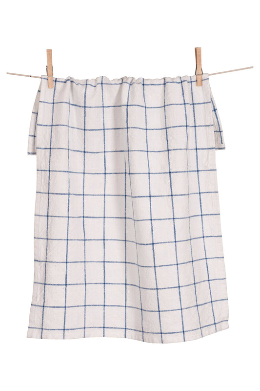 Slubbed Farmhouse Kitchen Towel - 20" x 30": Blue Set of 2