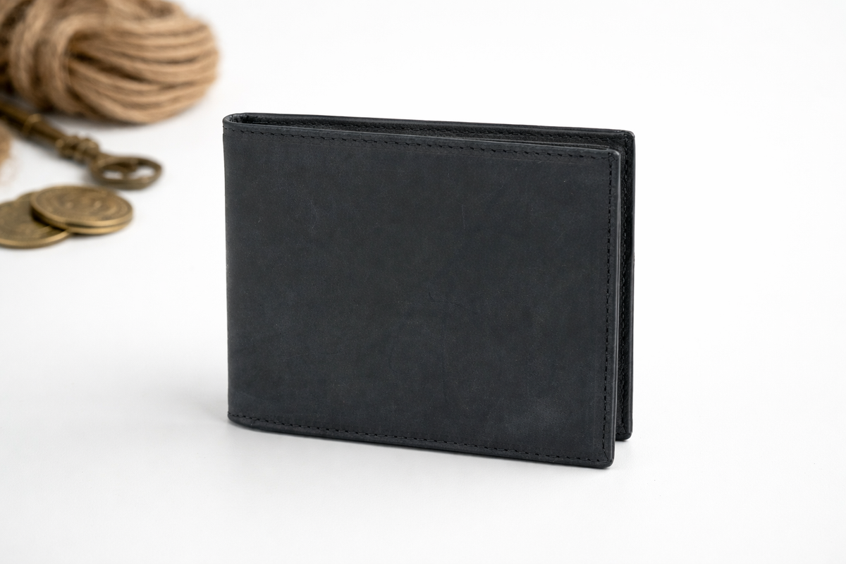 Full Grain Leather Wallet, Leather Bifold Mens Wallet: Brown