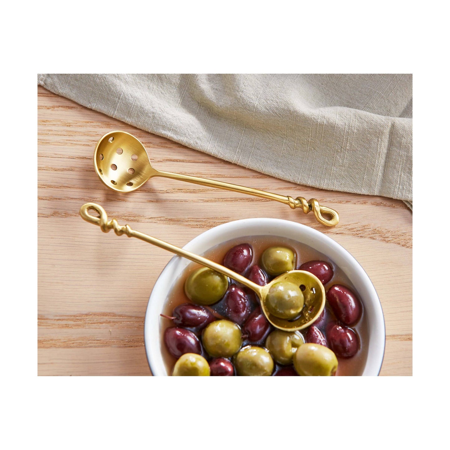 Forged Olive Spoon - Antique Brass