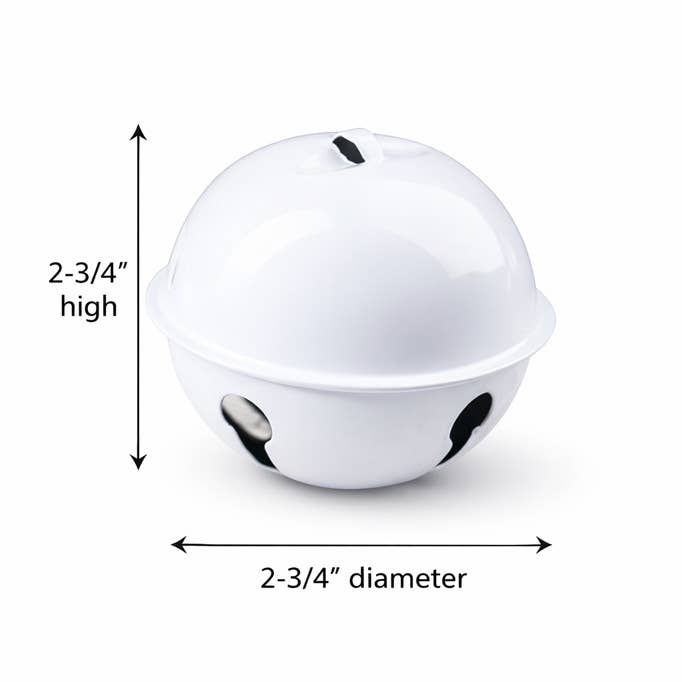 2-3/4" White Sleigh Bell - Christmas Crafts & Holiday Decor