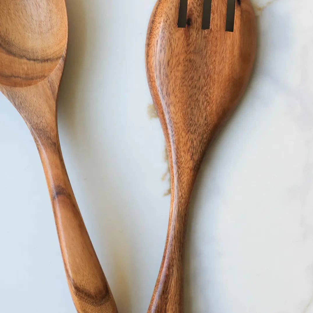 Teak Wood Salad Spoon and Fork: Large Spoon