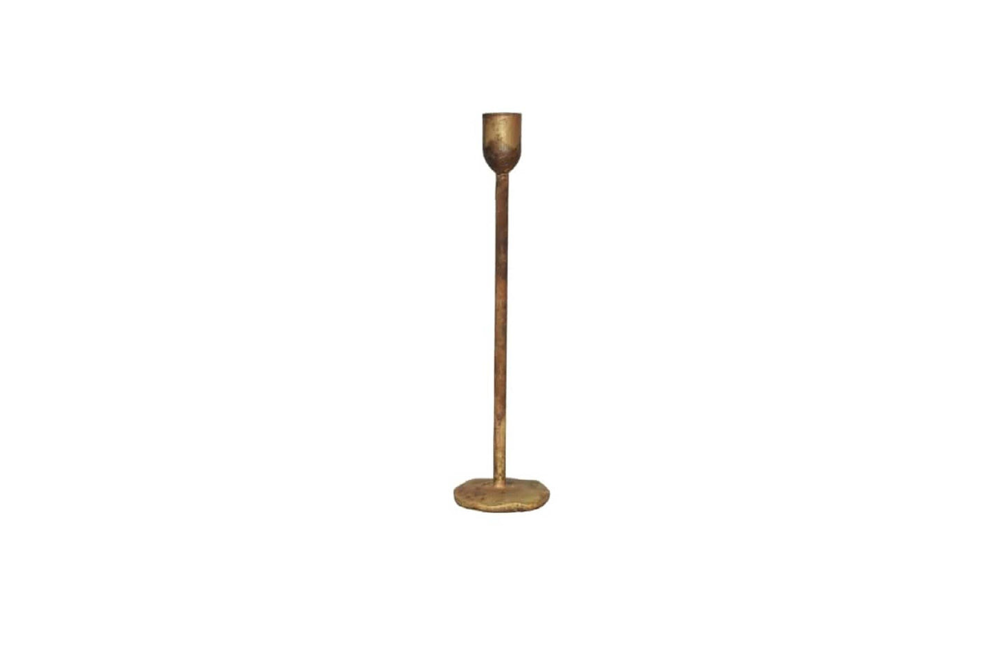 Candle Holder H 9" x Dia 2.25" Old Brass: OLD BRASS / IRON