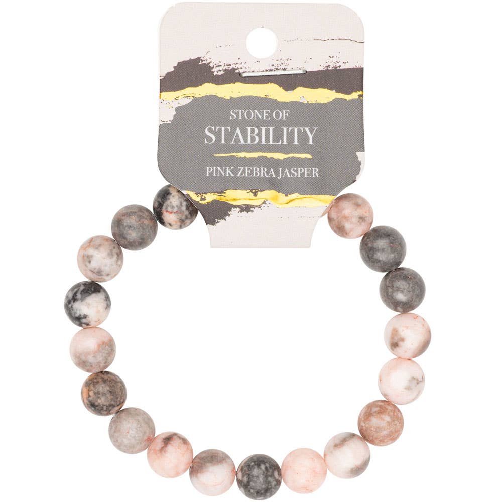 8 MM ENERGY BEAD BRACELETS: ZEBRA STONE