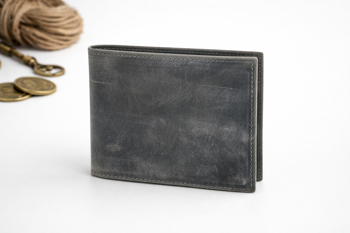 Full Grain Leather Wallet, Leather Bifold Mens Wallet: Brown