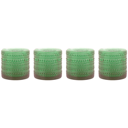 Green Hobnail glass 13oz