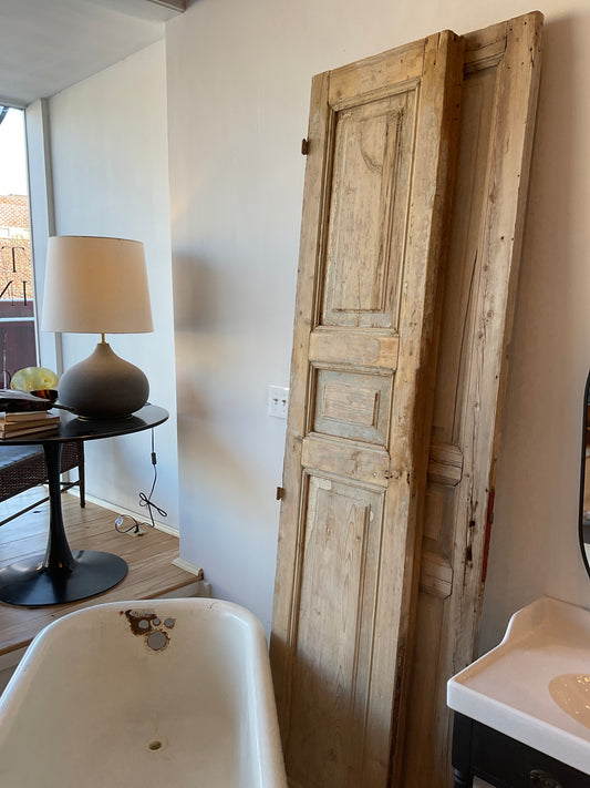 Antique French 3 panel pine doors c. 1800’s ( sold as a set)