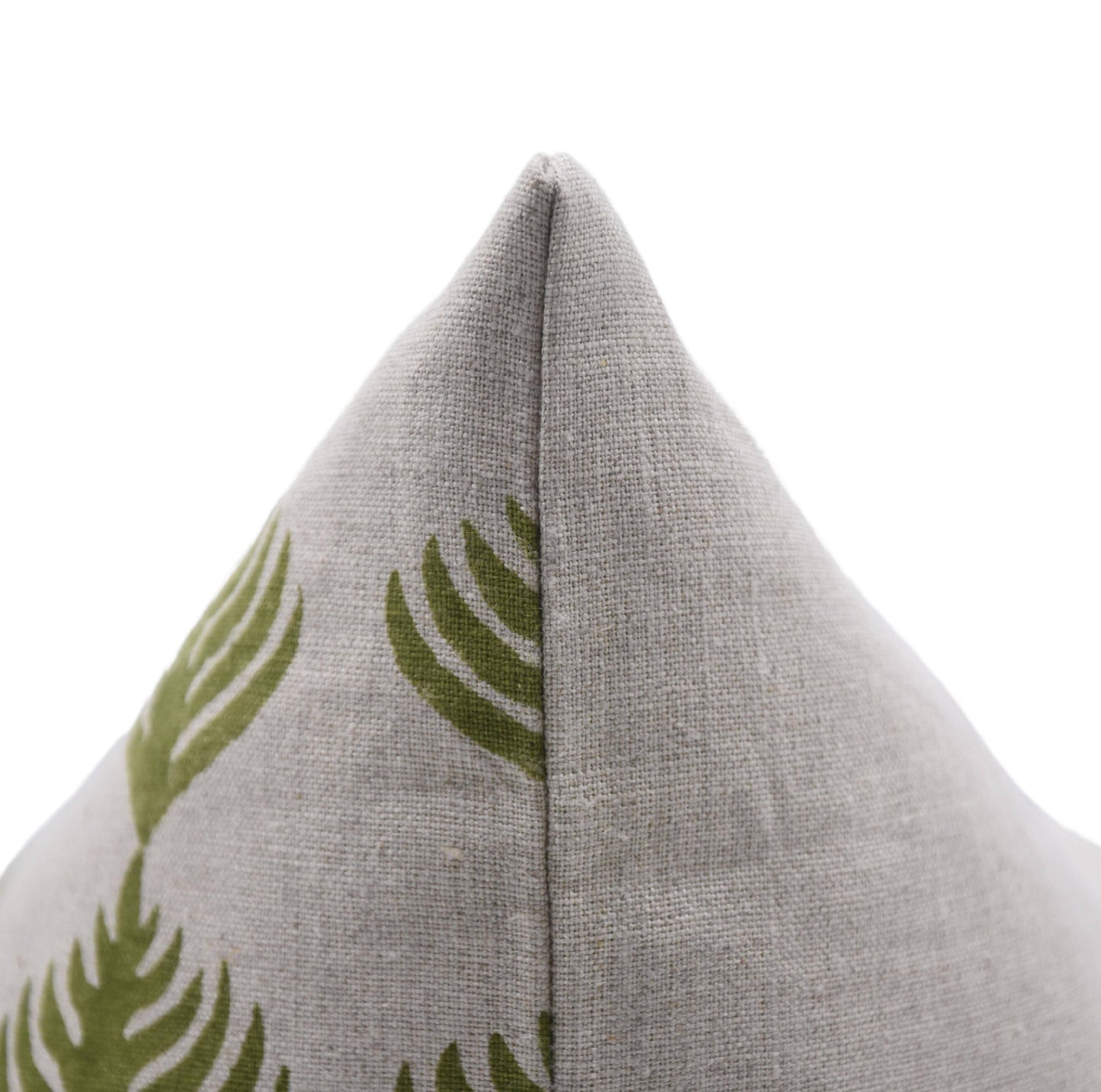 Floral Pure Linen Block Print Cushion Cover - Pattagobi: Pure Linen / One Side Print / 20x20 Inch