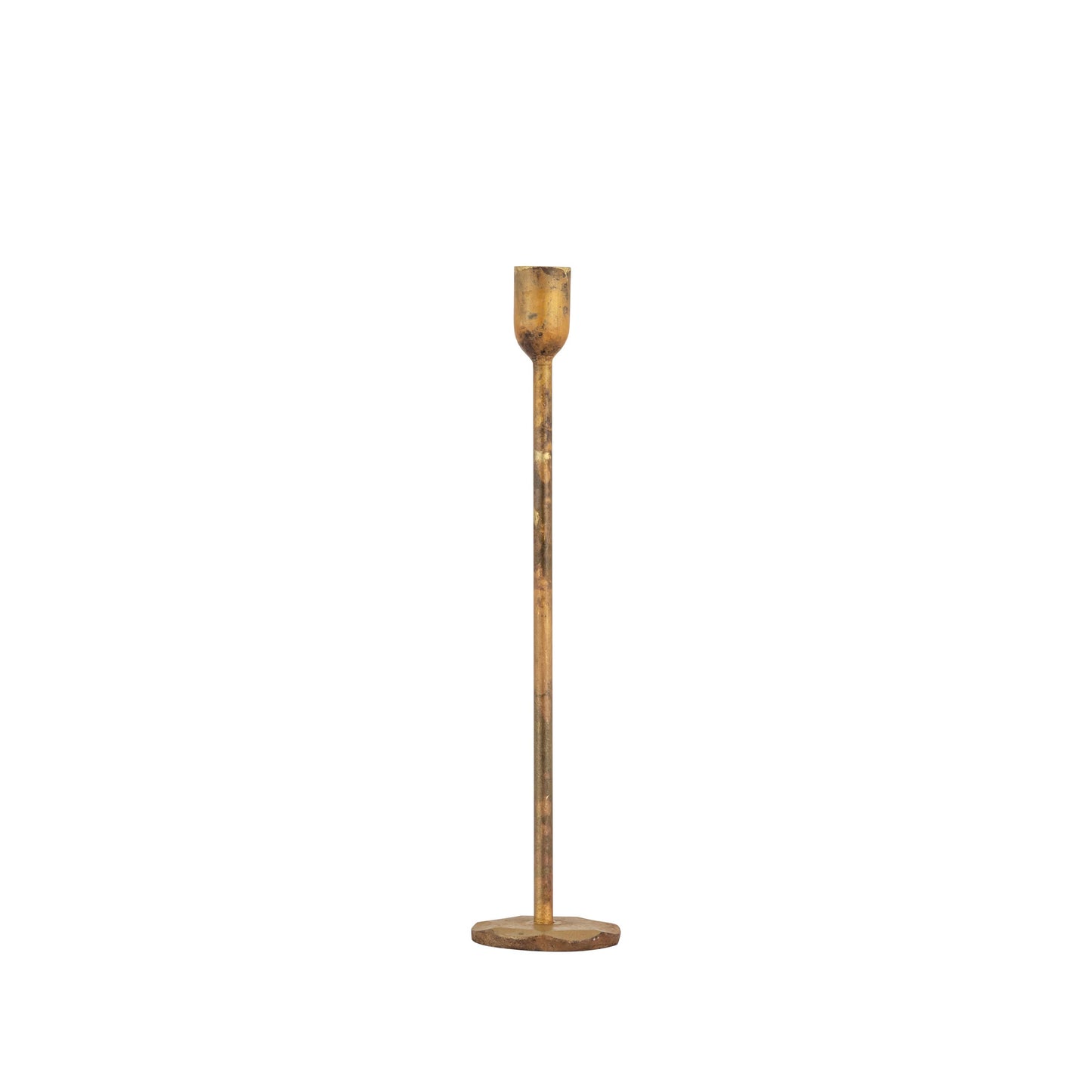 Aged brass 10.25" x Dia 2.25" candle holder