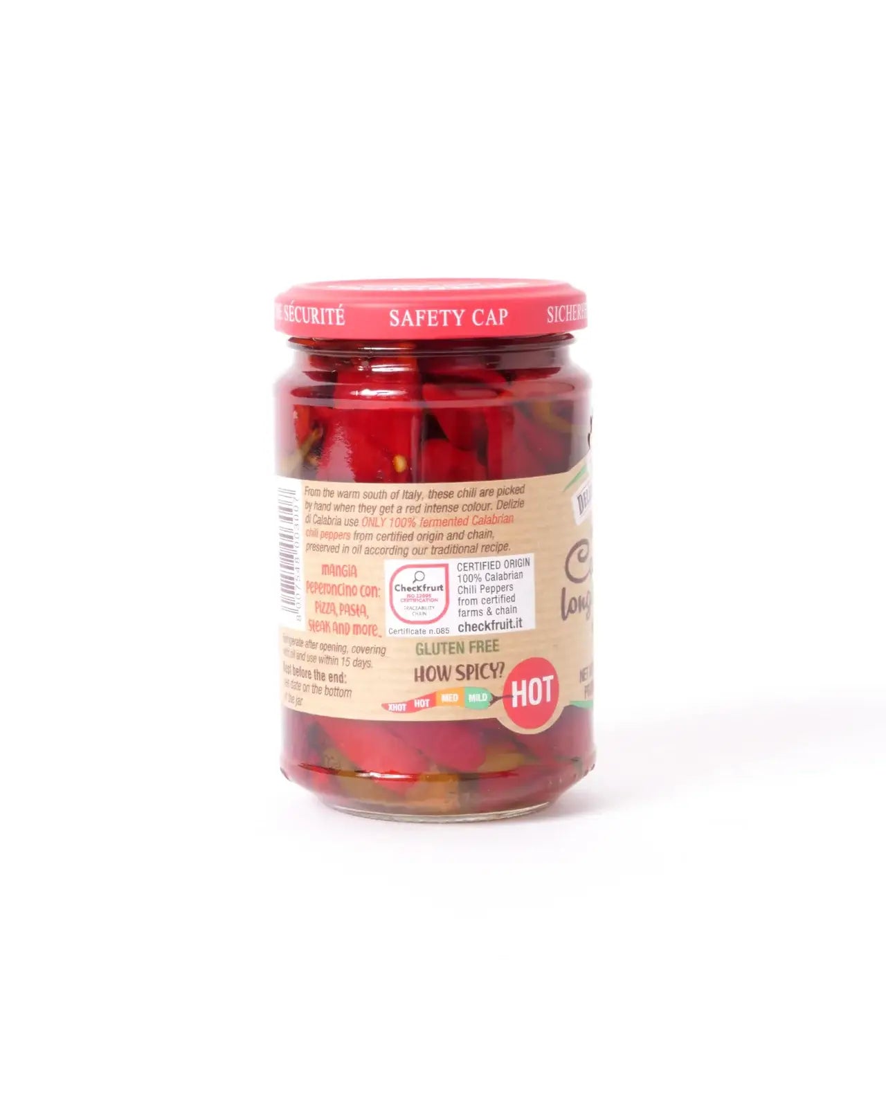 Whole Calabrian Chili in Oil | Delize di Calabria 280g glass