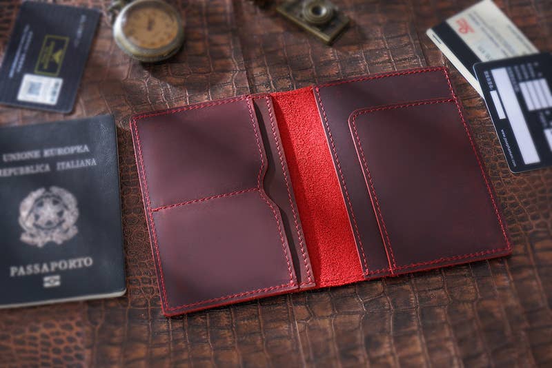 Passport Cover, Genuine Leather Passport Holder Case: Green