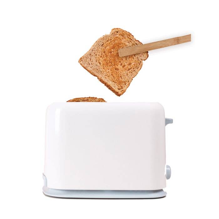 HIC Kitchen Toast Tongs, Bamboo, 12in
