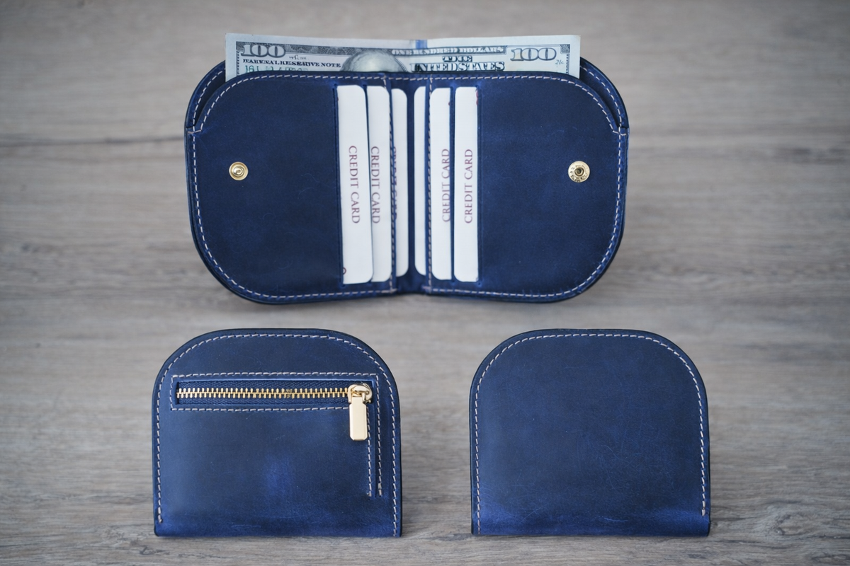 Genuine Leather Minimalist Wallet for Women: Green