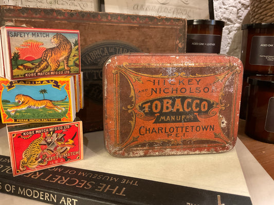 Antique Hickey & Nicholson Antique Tobacco Tin : 1910
