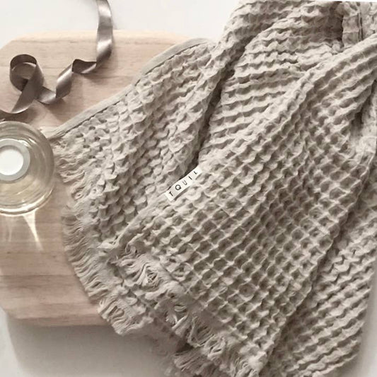 Waffle Soft 100% Cotton Small Turkish Towel - 5 Colors: Sand