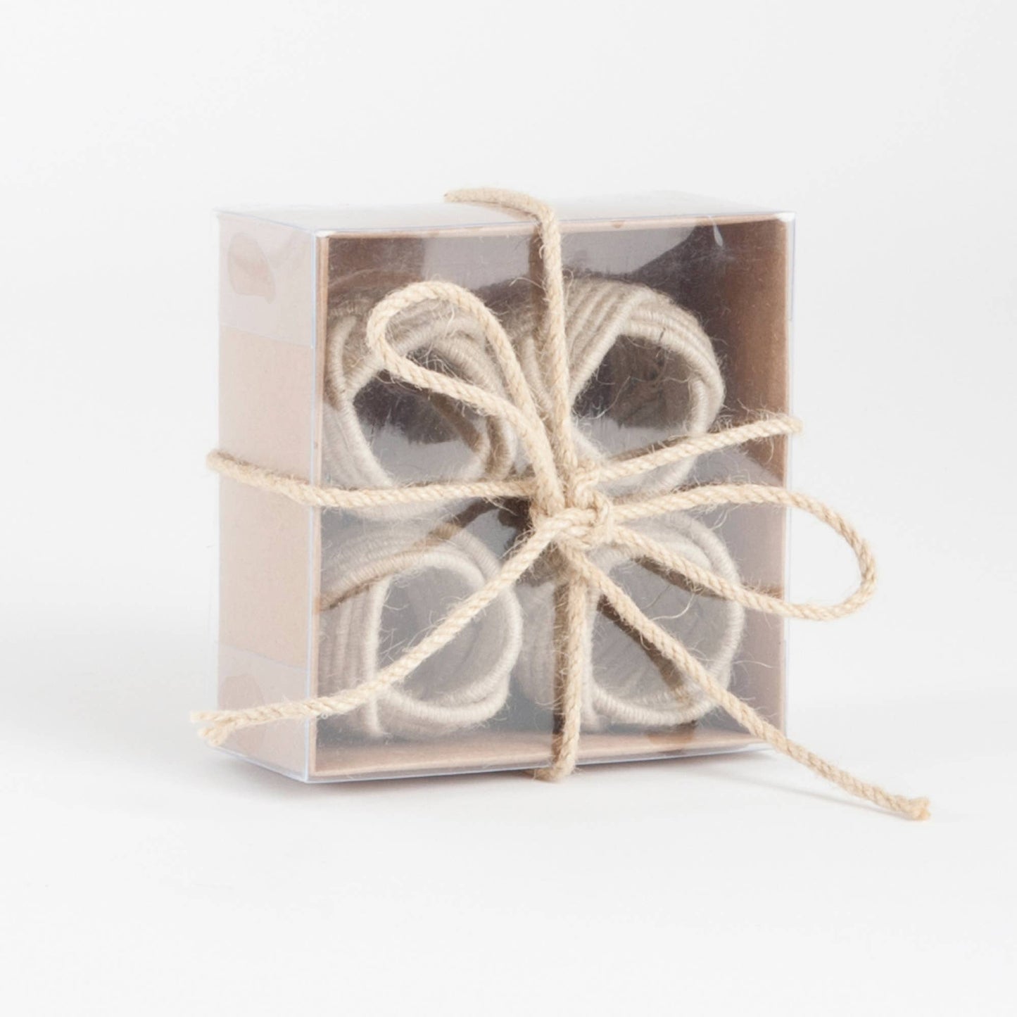 Braided Jute Napkin Ring Set of 4: Ivory