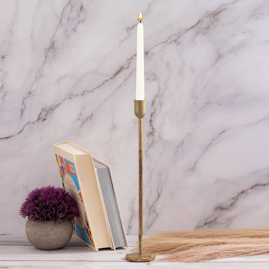 Aged brass 10.25" x Dia 2.25" candle holder