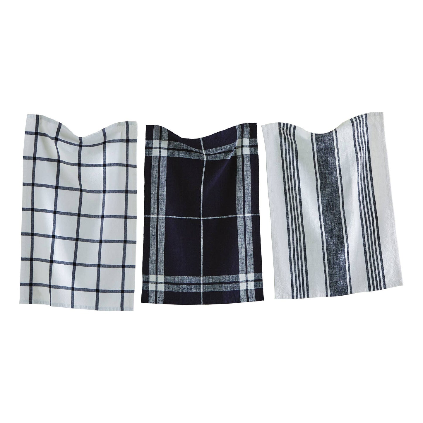 Tag Classic Dishtowel Set/3 Black Cotton Everyday