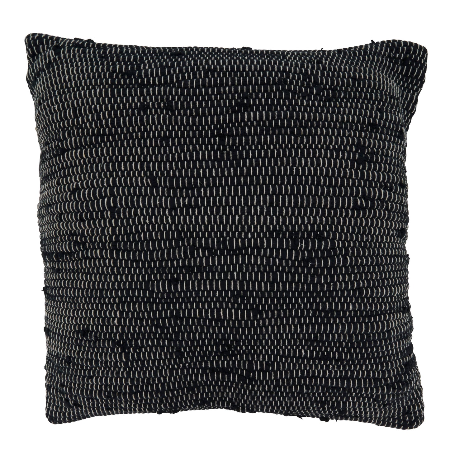 Throw Pillow With Chindi Design: Black / Cover Only / 22"