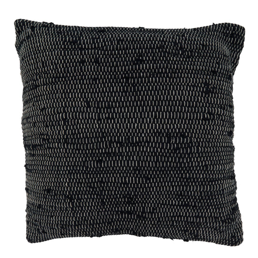 Blk Throw Pillow With Chindi Design