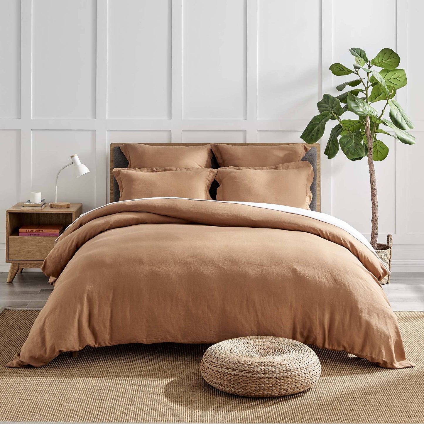 Washed Linen Duvet Cover: Sandstone / Queen