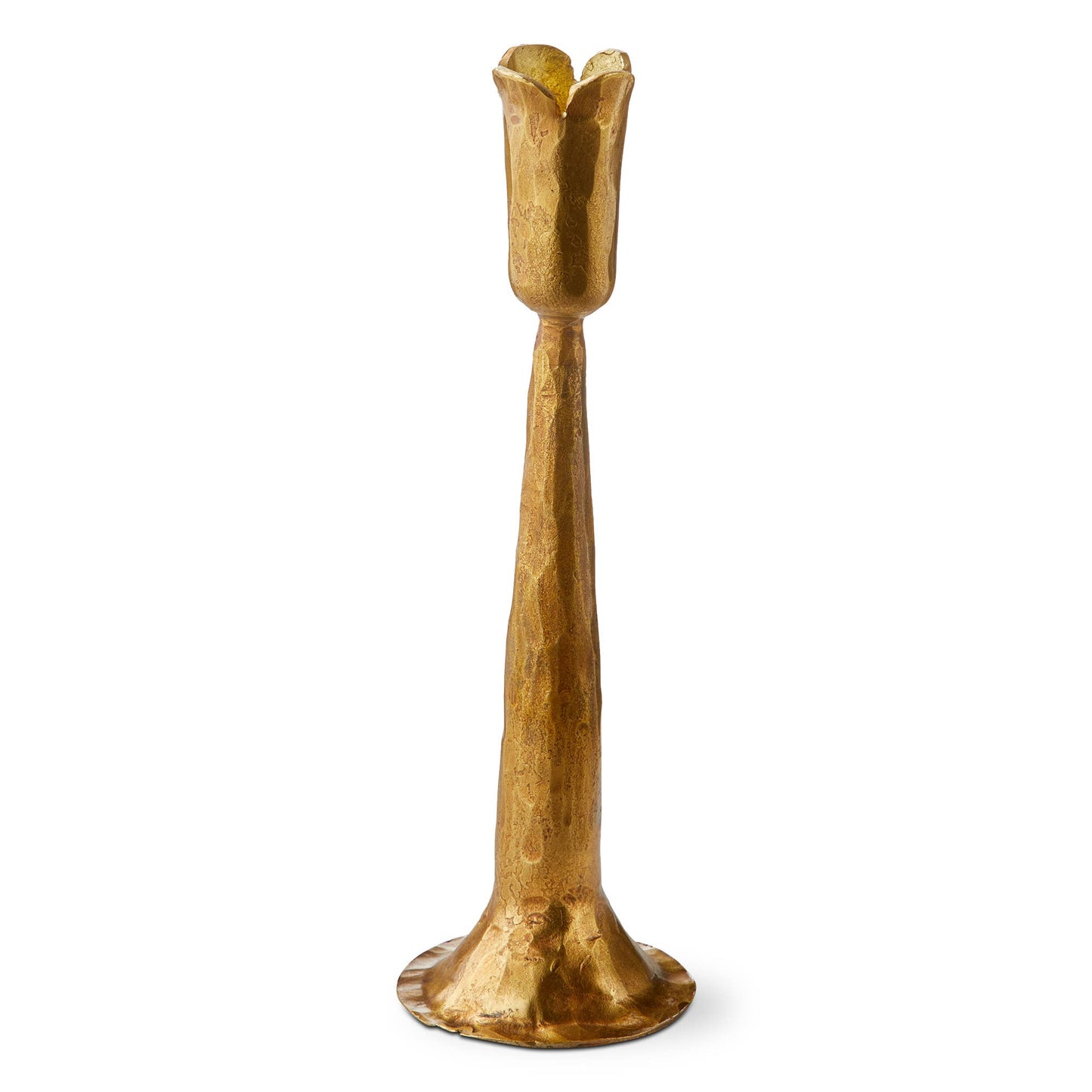 Antique Brass Tulip Taper Candle Holder Iron