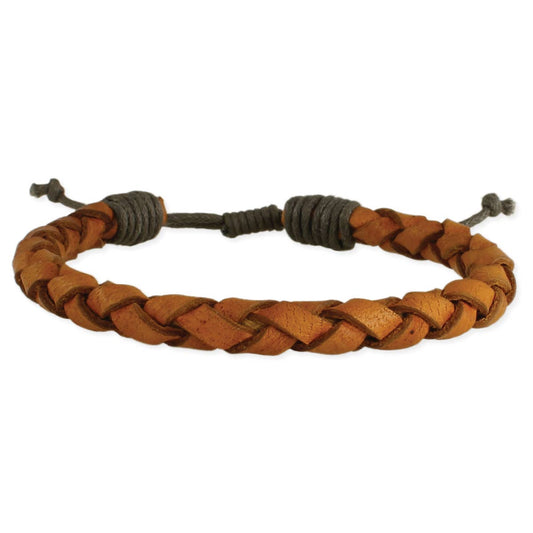 Vintage Brown Leather Braided Bracelet