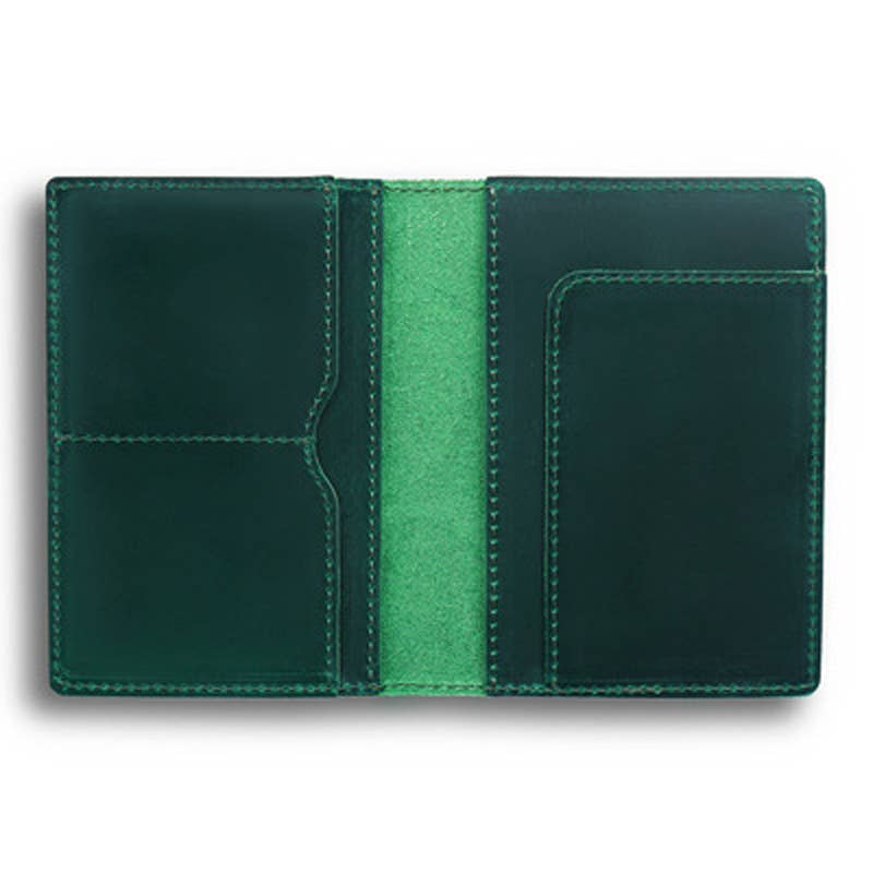 Passport Cover, Genuine Leather Passport Holder Case: Green