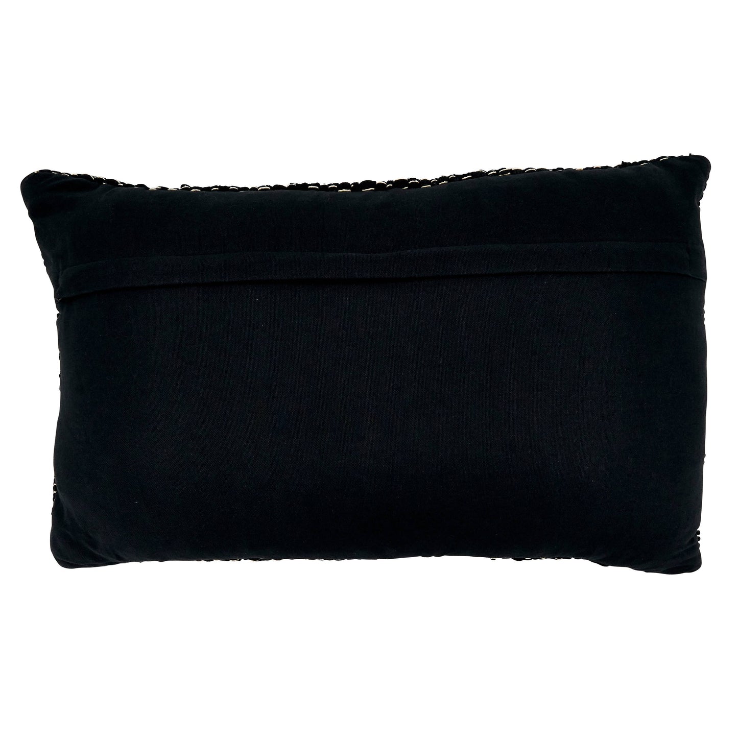 Throw Pillow With Chindi Design: Black / Cover Only / 22"