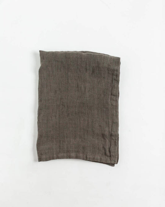 Stone Washed Linen Tea Towel / Olive