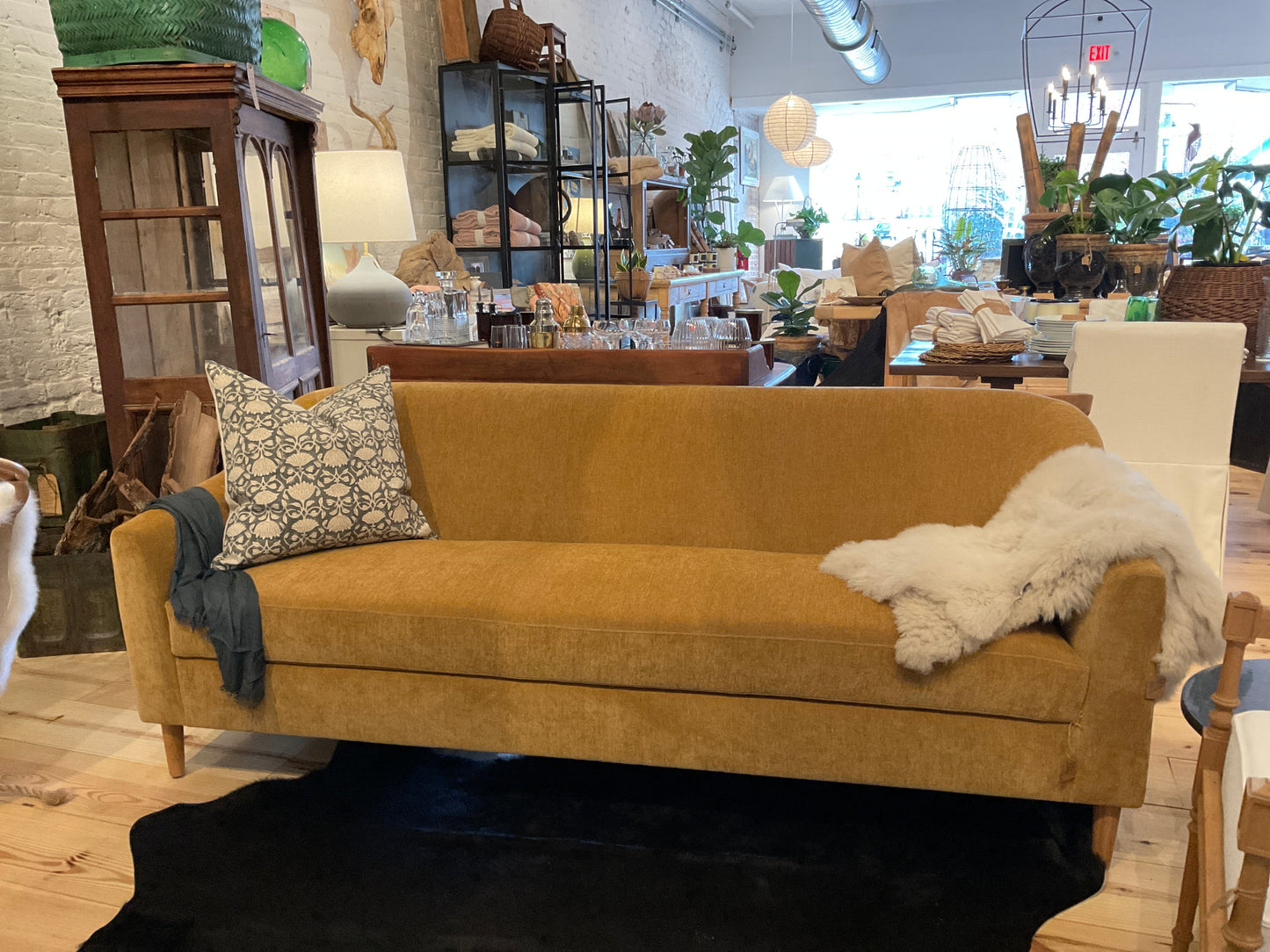 Chenille Velvet  Sofa Gold