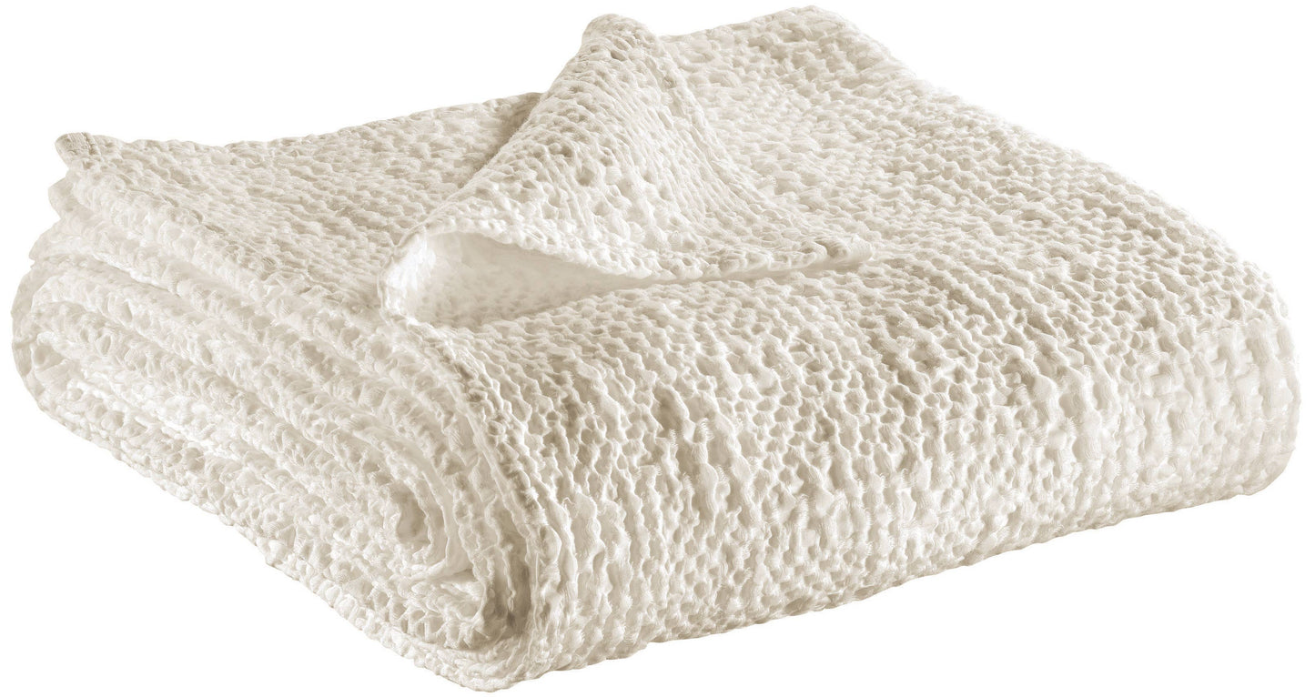 Tana Stonewashed Throw 140 x 200 cm Chalk