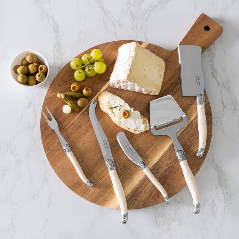 Cheese Knife & Slicer Set Faux Ivory Handle Set