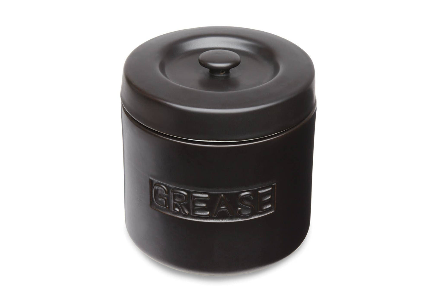 Fox Run Grease Container, Black Porcelain, 5" x 5" x 5.5"
