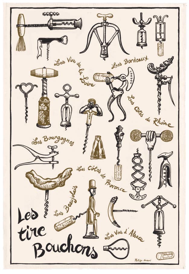 Tea Towel Les Tire-Bouchon Ecru 48 X 72Cm