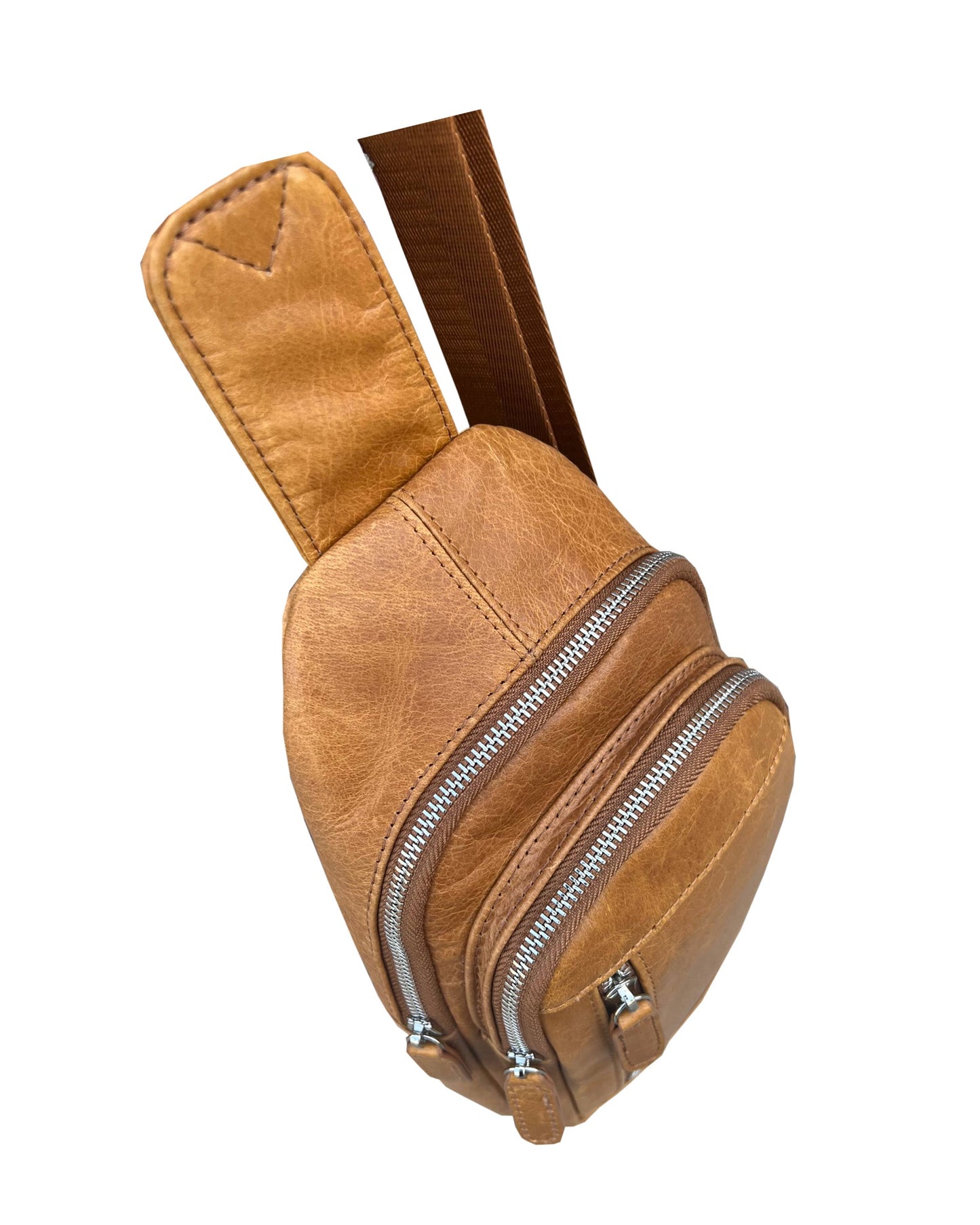 Cowhide leather Sling bag with adjustable shoulder strap