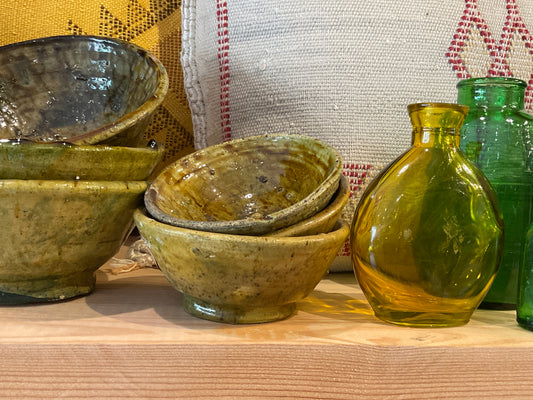 Medium-small sized Tamegroute yellow bowl
