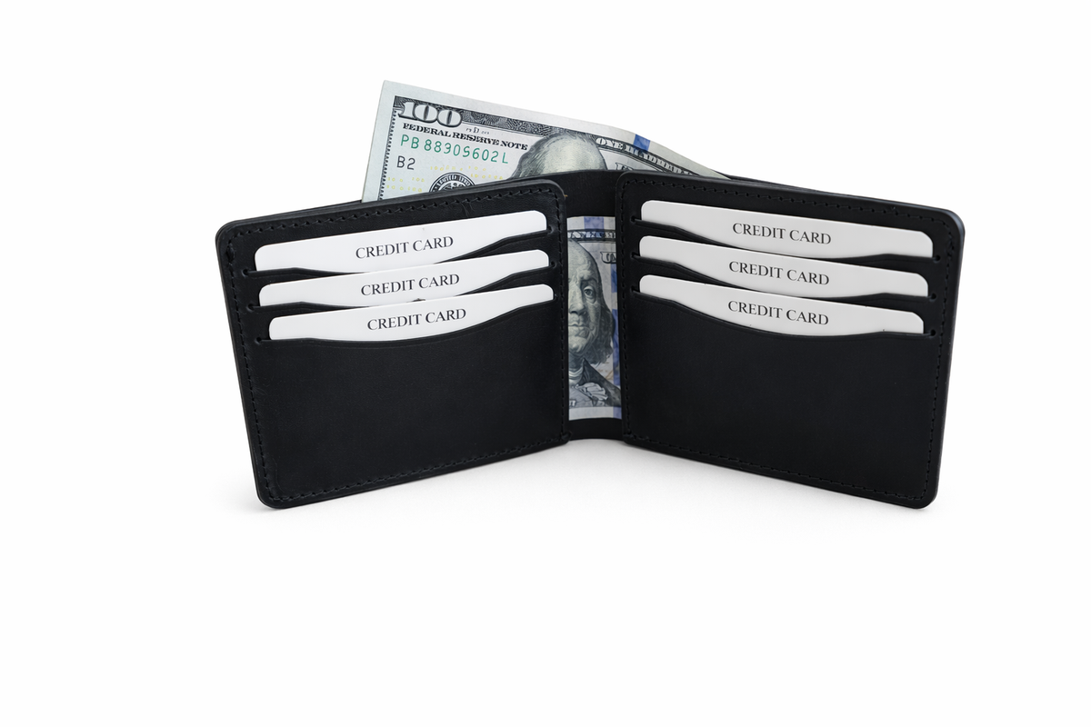 Men’s Full-Grain Crazy Leather Bifold Wallet Premium Leather: Light Brown