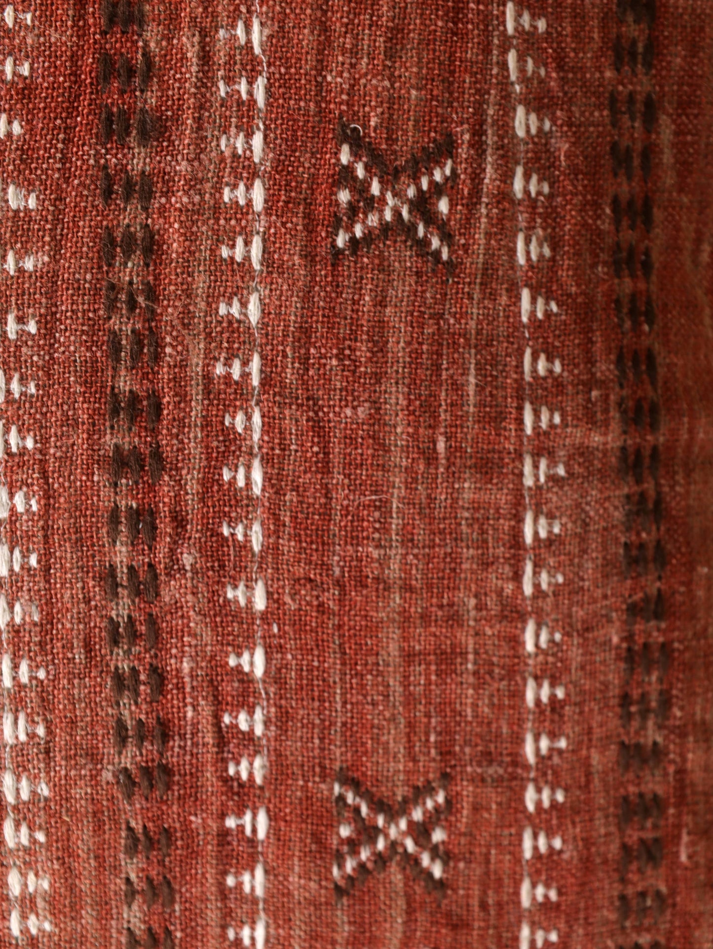 Rust Hand Embroidered Bhujodi Cover | 20” x  20” with feather insert