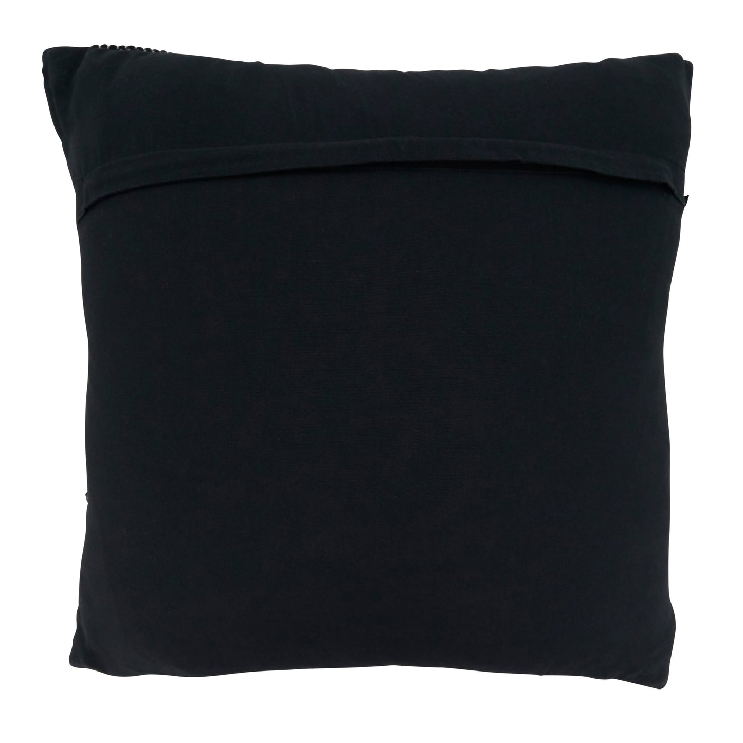 Throw Pillow With Chindi Design: Black / Cover Only / 22"