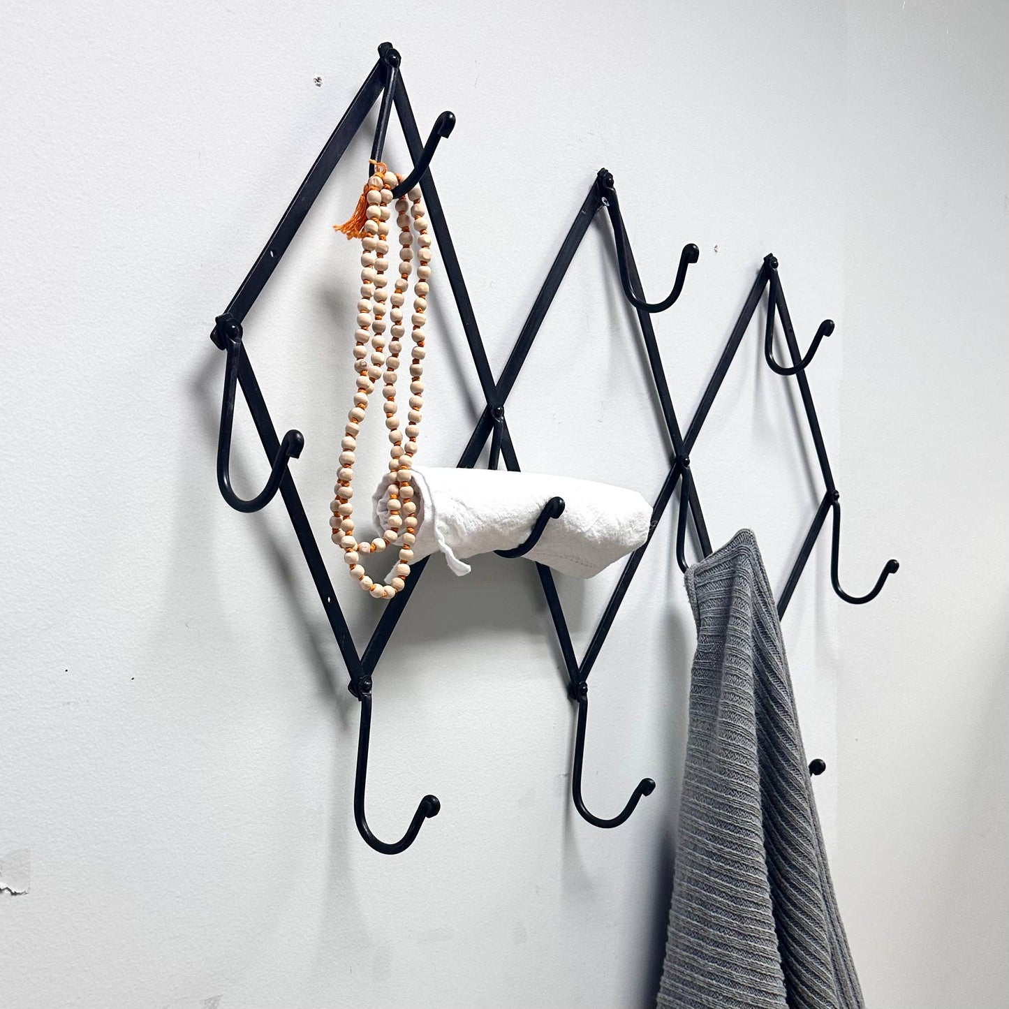 Foldable Wall Rack with 10 Swivel Hooks
