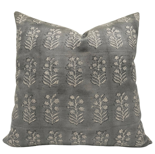 Indian Print Linen Blend Pillow Cover - Indradhanush: Linen Blend / One Side / 20X20